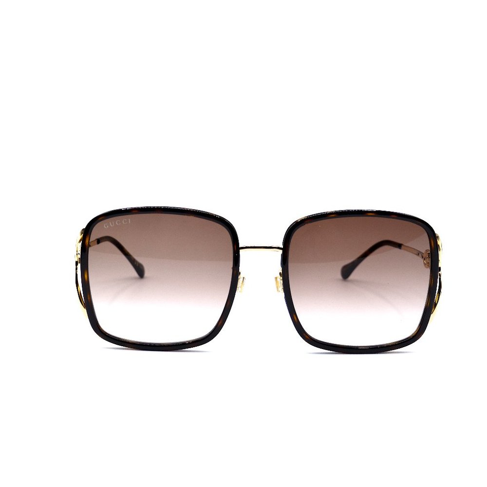 NEW GUCCI GG1016SK 003 HAVANA GOLD BROWN GRADIENT AUTHENTIC SUNGLASSES - Picture 6 of 13